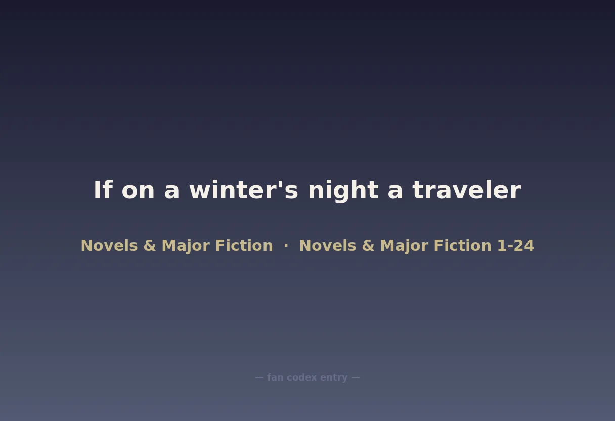 If on a winter's night a traveler